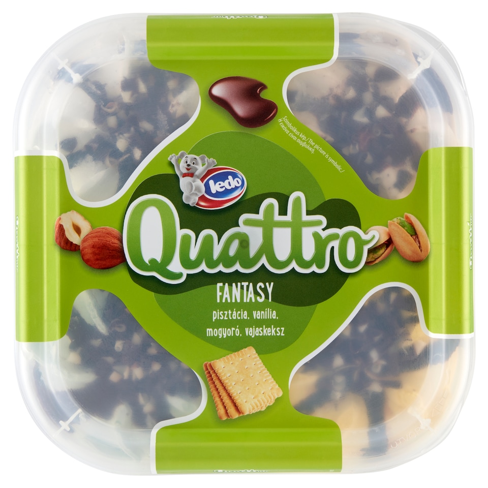 image 1 of Ledo Quattro Fantasy Pistachio, Vanilla, Peanut Butter Cookie Ice Cream 1650 ml