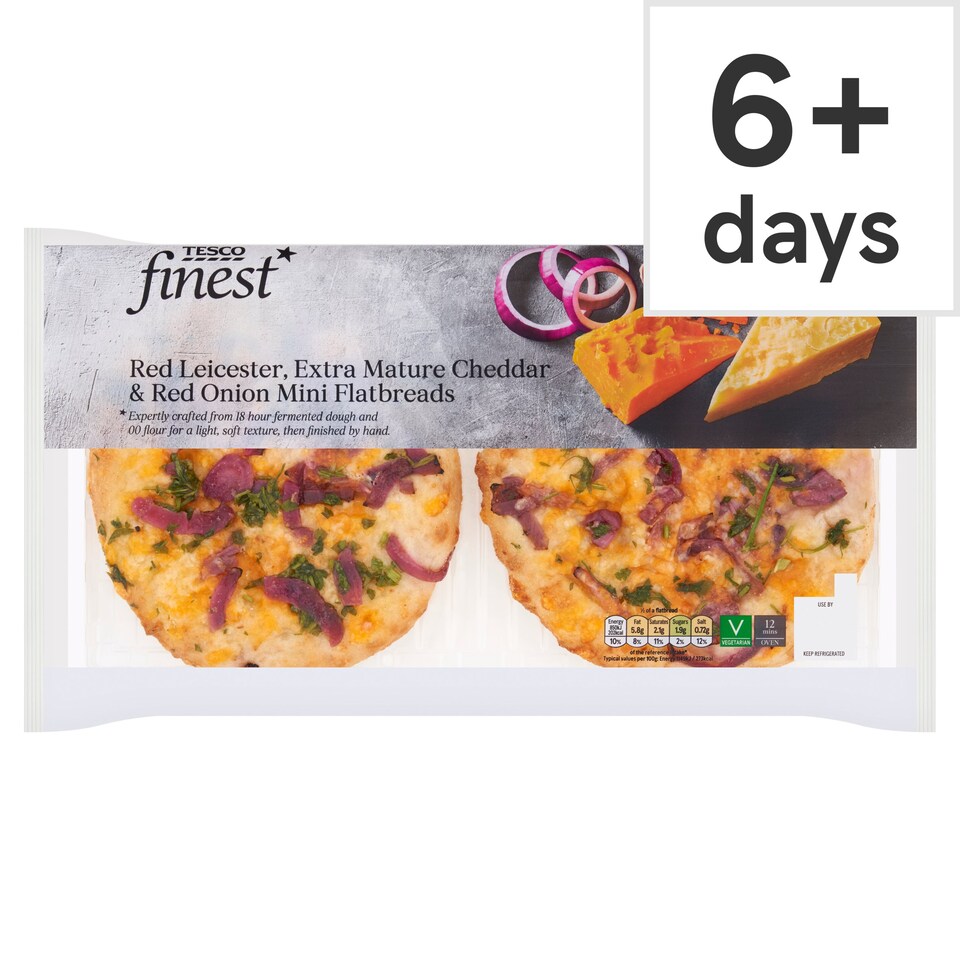Tesco Finest Cheddar & Onion Flatbread 295 G Tesco Groceries