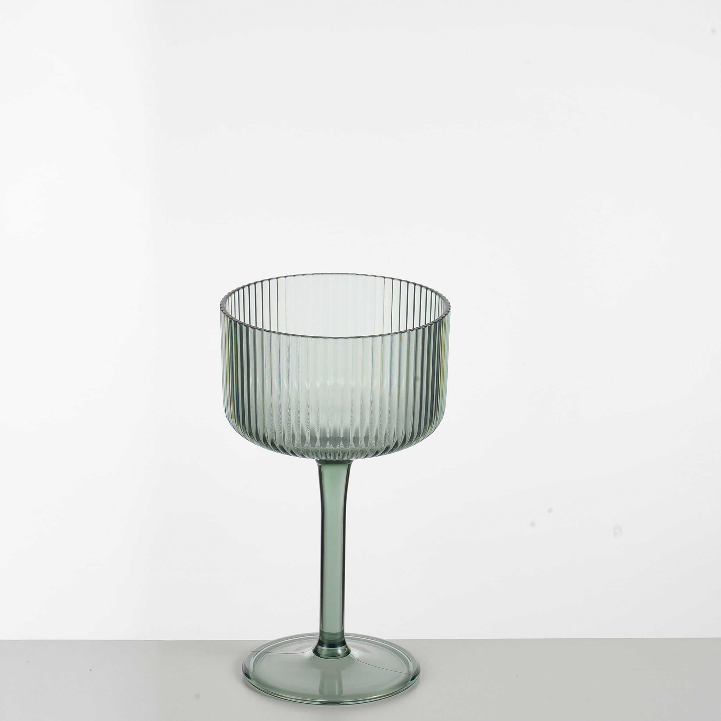F&F Home Green Ribbed Cocktail Glass