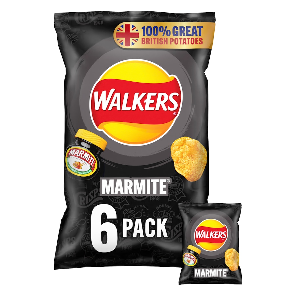 image 1 of Walkers Marmite Multipack Crisps 6x25g