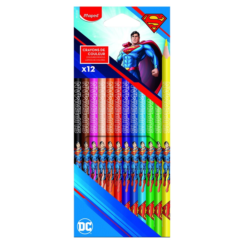Maped Superman Triangular Coloured Pencil 12 pcs