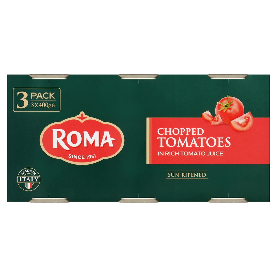 Roma Chopped Tomatoes 3 X 400G