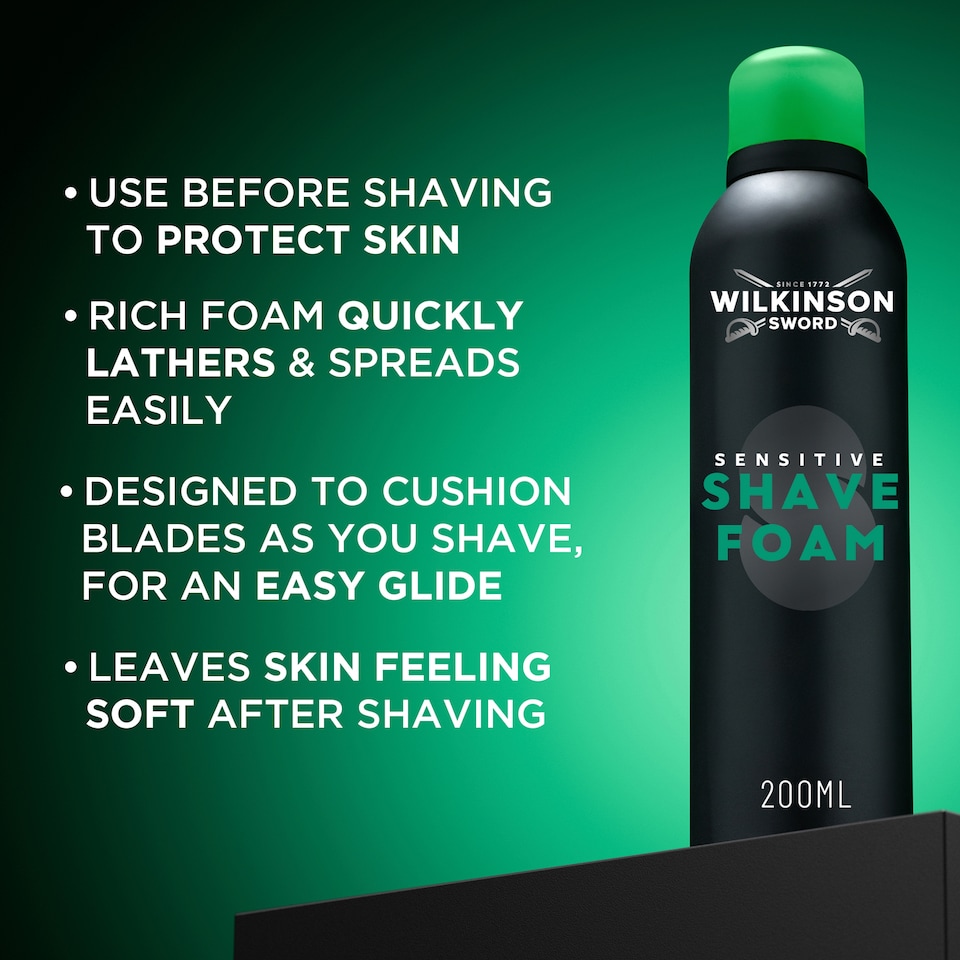 image 1 of Wilkinson Sword Sensitive Shave Foam 200ml