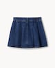 image 2 of F&F Girls Pure Cotton Pleated Denim Skirt in Blue