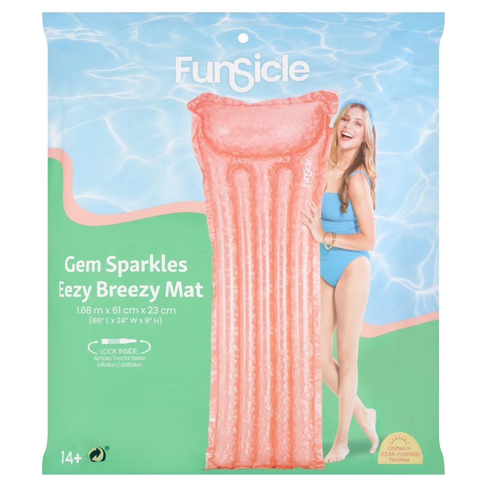 Funsicle Eezy Breezy podložka s leskom ako drahokam 1,68 m x 61 cm x 23 cm
