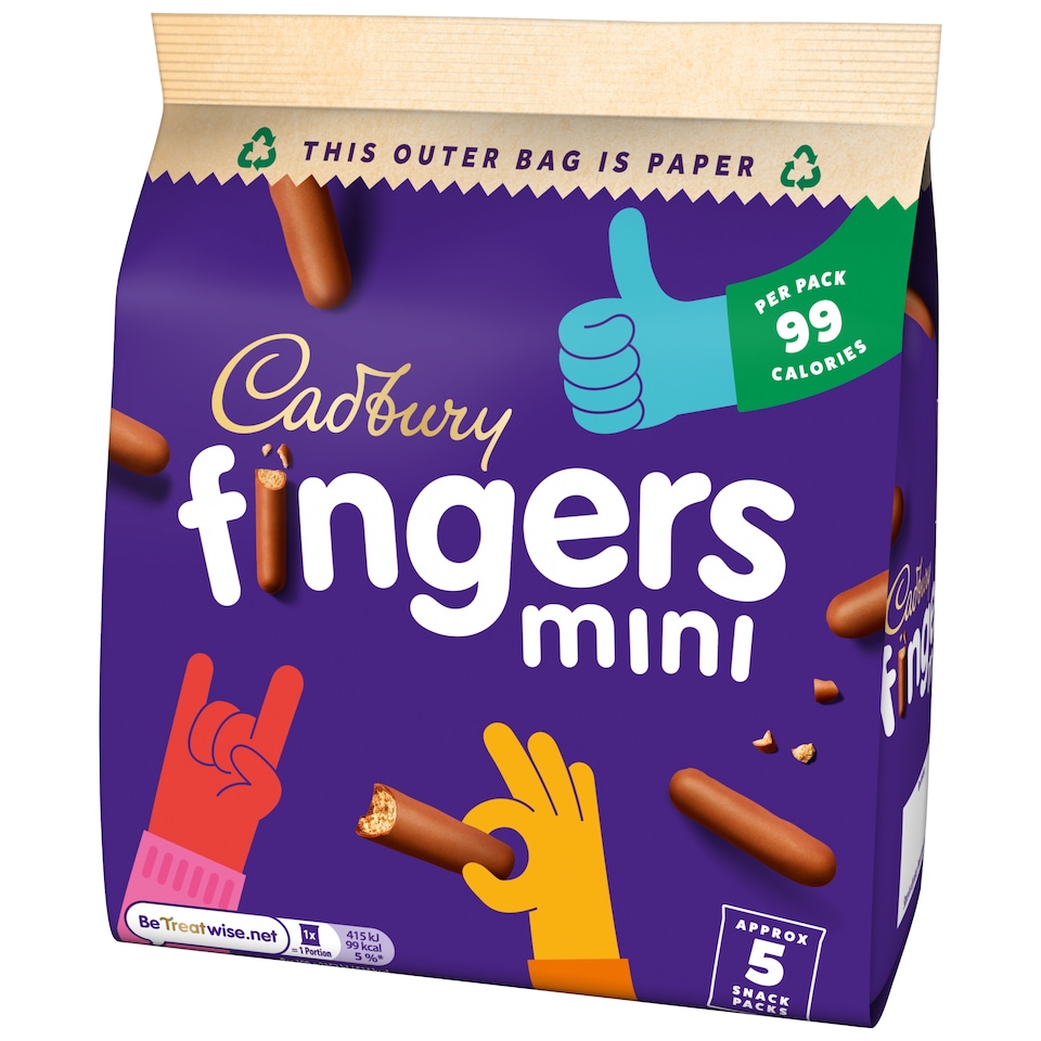 image 1 of Cadbury Mini Fingers Chocolate Biscuits 5 x 19.3g