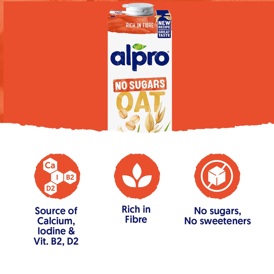 image 1 of Alpro Oat No Sugar Long Life Dairy Free Drink 1L