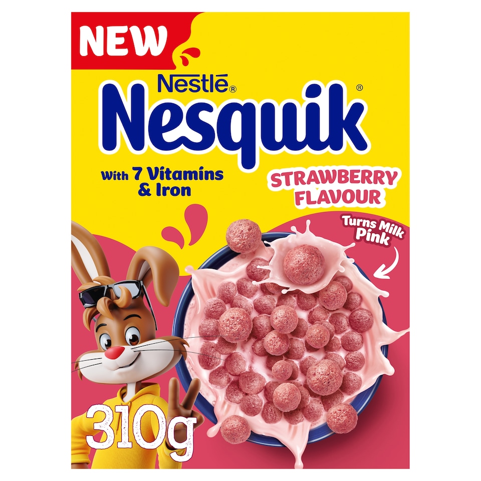 image 1 of Nestle Nesquik Strawberry Flavour Cereal 310g 