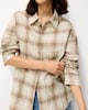image 2 of F&F Checked Oversized Fit Shirt in Cream