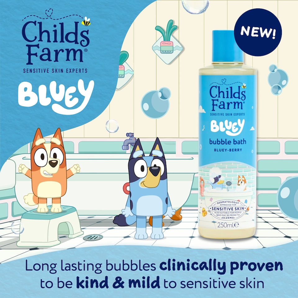 image 1 of Childs Farm and Bluey, Bubble Bath, Bluey-Berry,  250ml