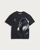 image 4 of F&F Boys Pure Cotton Dripping Headphones Oversized T-Shirt in Grey