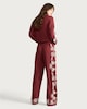 image 3 of The F&F Edit Embroidered Wide Leg Co-ord Trousers in Burgundy