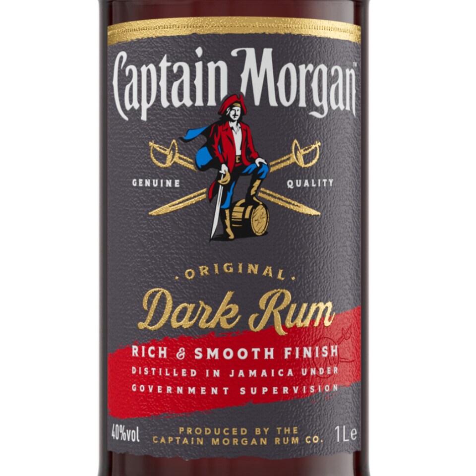 image 1 of Captain Morgan Dark Rum Bottle 40% Vol 1L