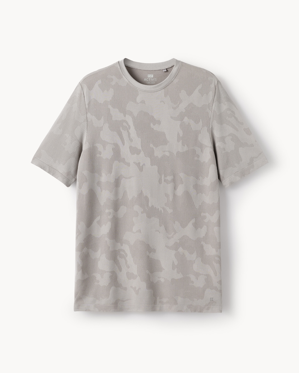 image 1 of F&F Active ULTRARUN Camouflage T-Shirt in Grey