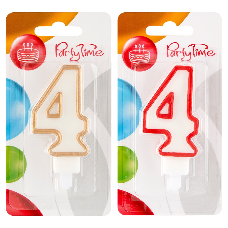 Party Time Numeral Candle Number 4