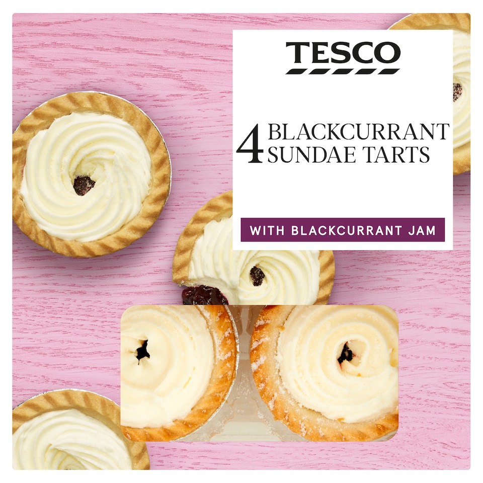 Tesco Blackcurrant Sundae Tarts 4 Pack