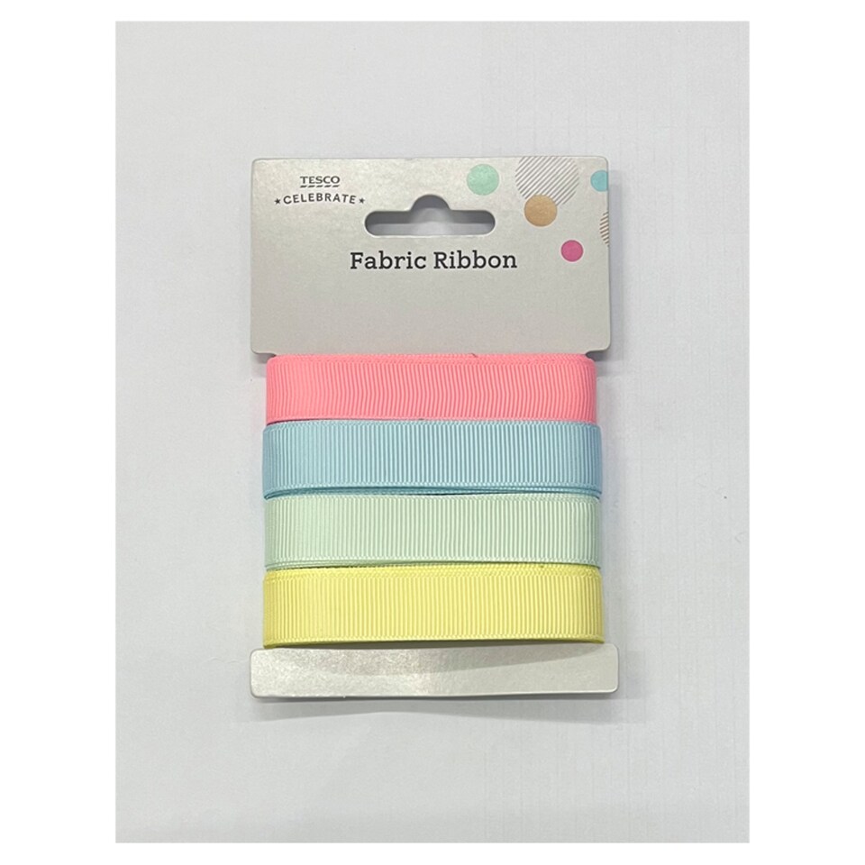 Tesco Fabric Ribbon Pastel Multipack