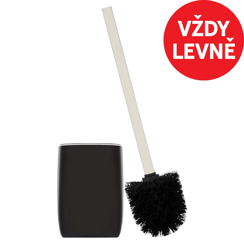 F&F Home Cube Toilet Brush and Holder Black