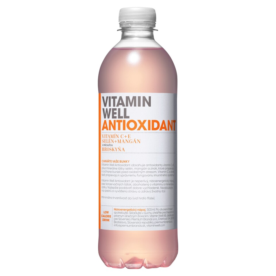 Vitamin Well Antioxidant nízkoenergetický nápoj s príchuťou broskyňa 500 ml