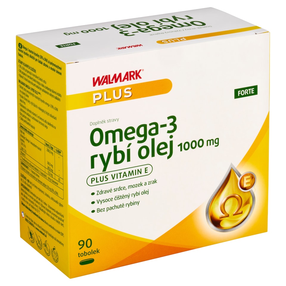 Obrázek 1 pro produkt Walmark Plus Forte omega-3 rybí olej 1000 mg doplněk stravy 90 tobolek 114,6g