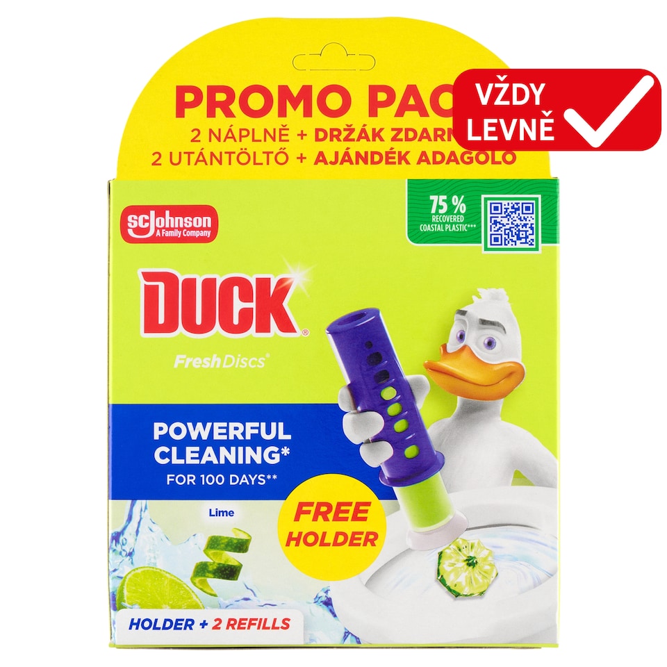 image 1 of Duck Fresh Discs Toilet Cleaner Lime 2 x 36ml (72ml)