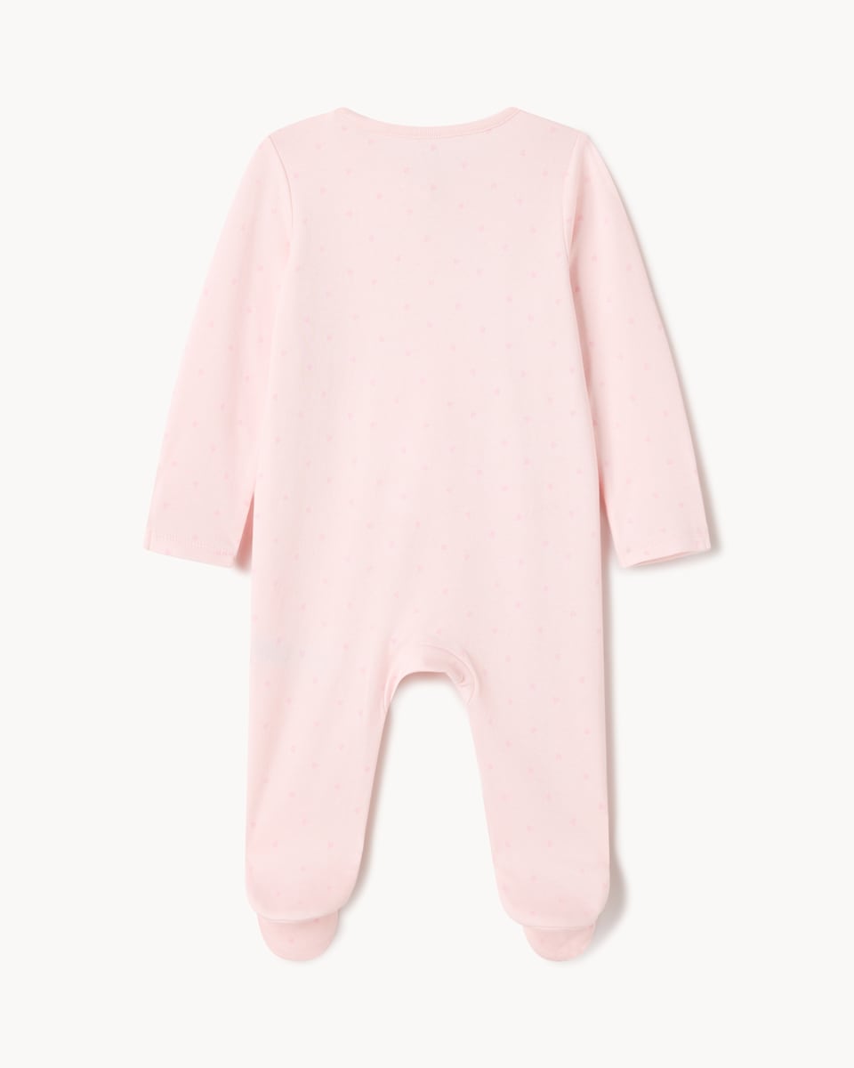 image 1 of F&F Baby Pure Cotton Sister Sleepsuit in Pink