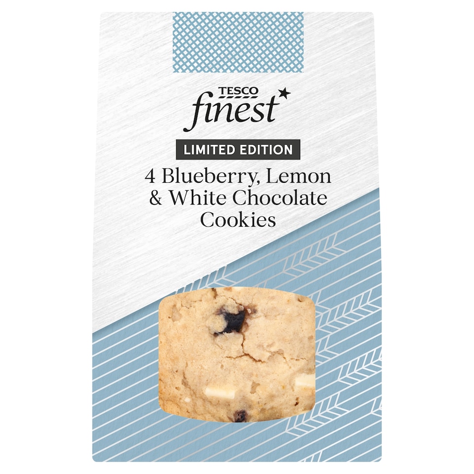 Tesco Finest Blueberry, Lemon & White Chocolate Cookies 4 Pack