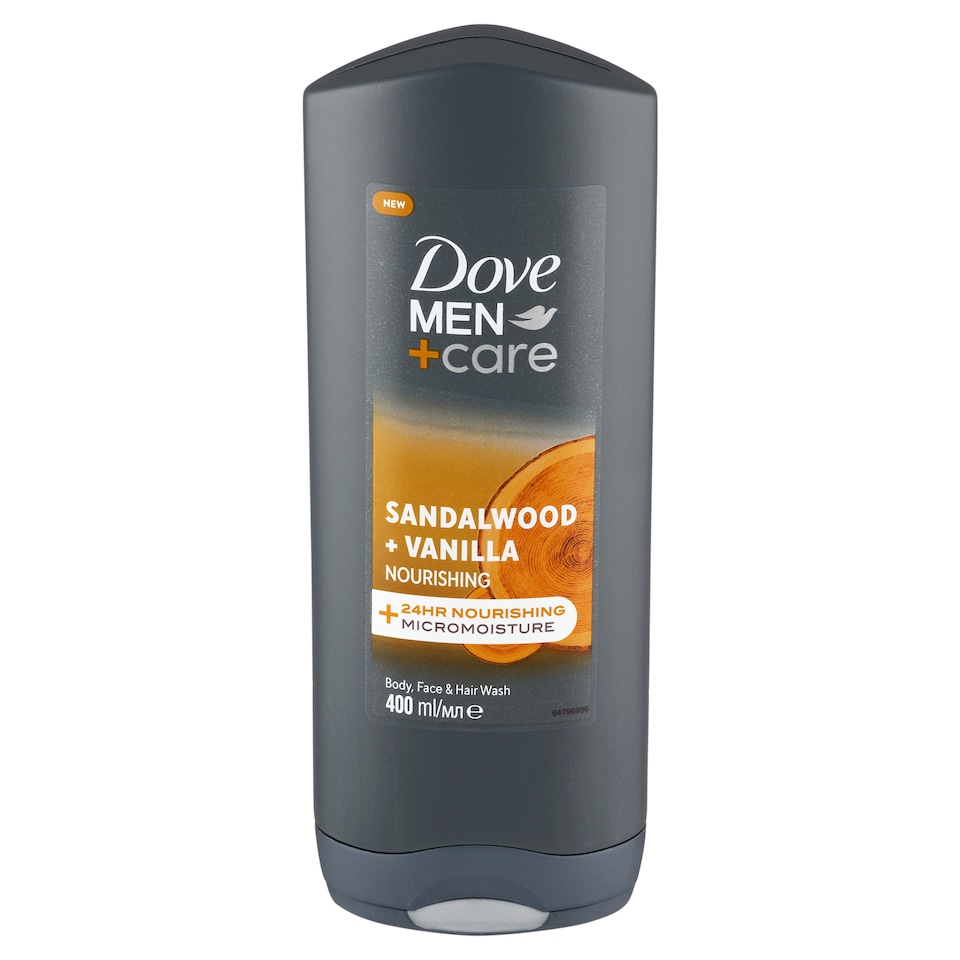 image 1 of Dove Men+Care Sandalwood & Vanilla Shower Gel 400 ml