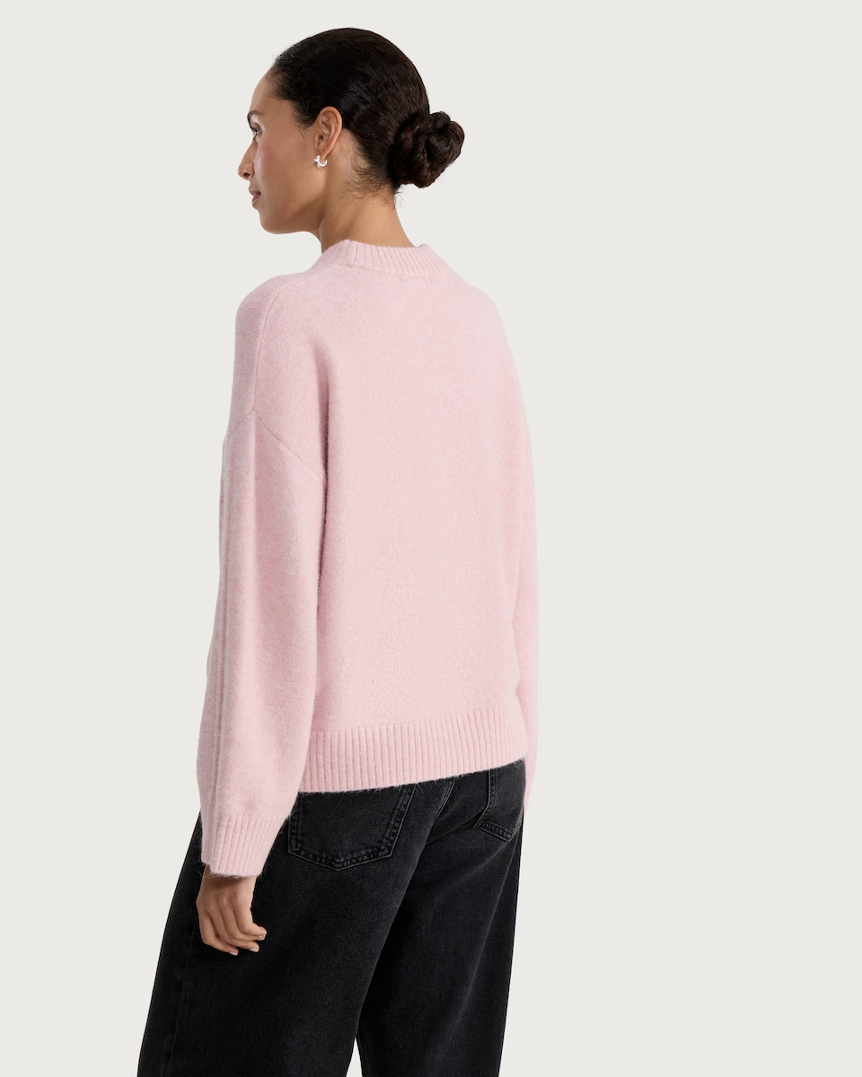 image 1 of F&F Seam Detail Jumper with Alpaca in Pink