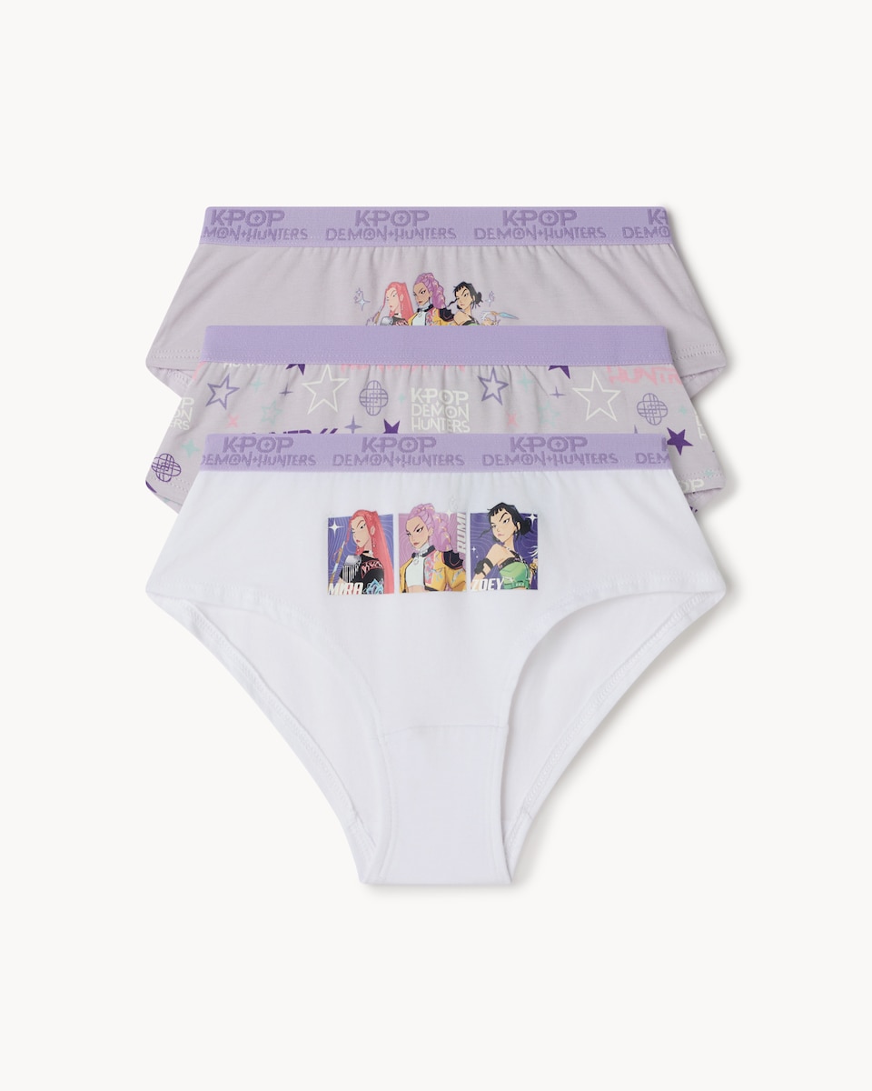 image 1 of K-Pop Demon Hunters 3-Pack Cotton Rich Briefs in Multi