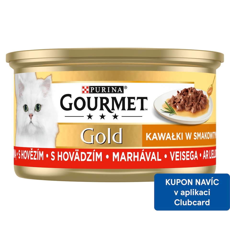 Obrázek 1 pro produkt Gourmet Gold Sauce Delight konzerva pro kočky hovězí v omáčce 85g