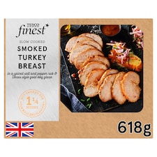 Tesco Finest Slow Cooked Smoked Turkey Breast in a Spiced Salt and Pepper Rub & Texas Style Gold BBQ Glaze 618G
