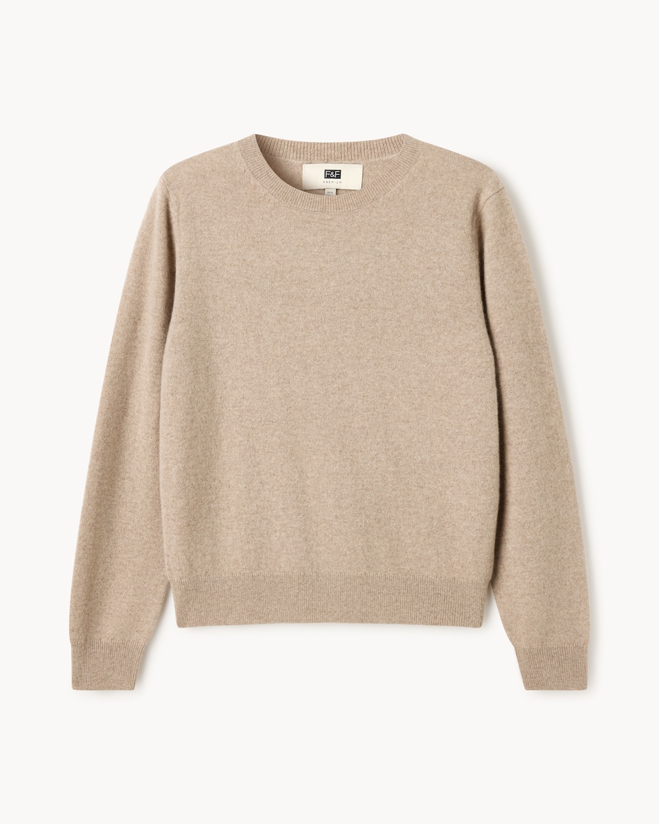 image 1 of F&F Pure Cashmere Crew Neck Jumper in Neutral