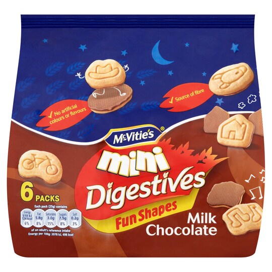 Mcvities Mini Milk Chocolate Digestives 6X25g Tesco Groceries