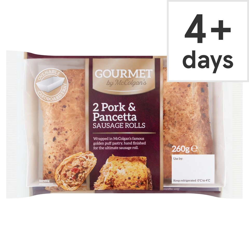 Gourmet 2 Pork And Pancetta Sausage Rolls 260G