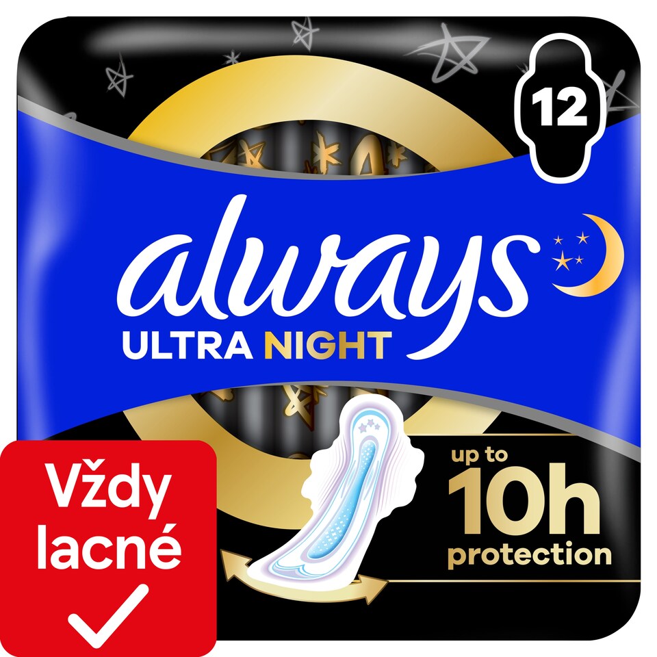image 1 of Always Ultra Sanitary Towels Secure Night (Size 4) Wings x 12 Pads