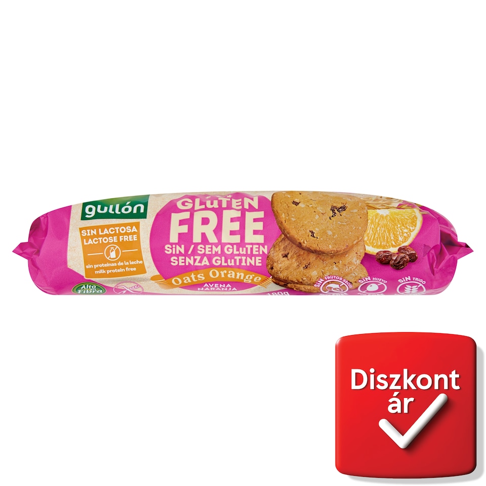 Gullón gluténmentes keksz zabbal és naranccsal 180 g  1. kép