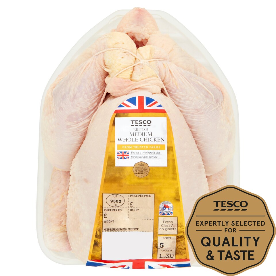 Tesco British Whole Chicken 1.35-1.55Kg