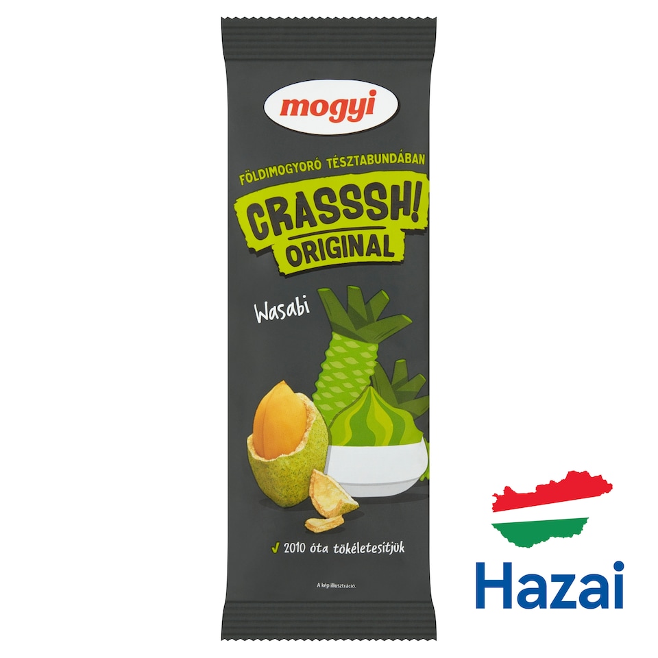 Mogyi Crasssh! Original Roasted Peanuts with Wasabi Flavoured Crispy Coating 60 g