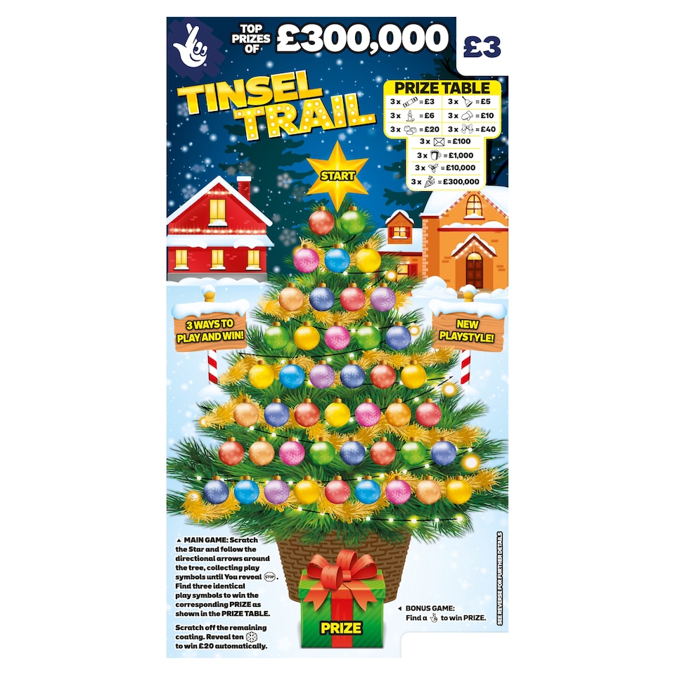TINSEL TRAIL SCRATCHCARD