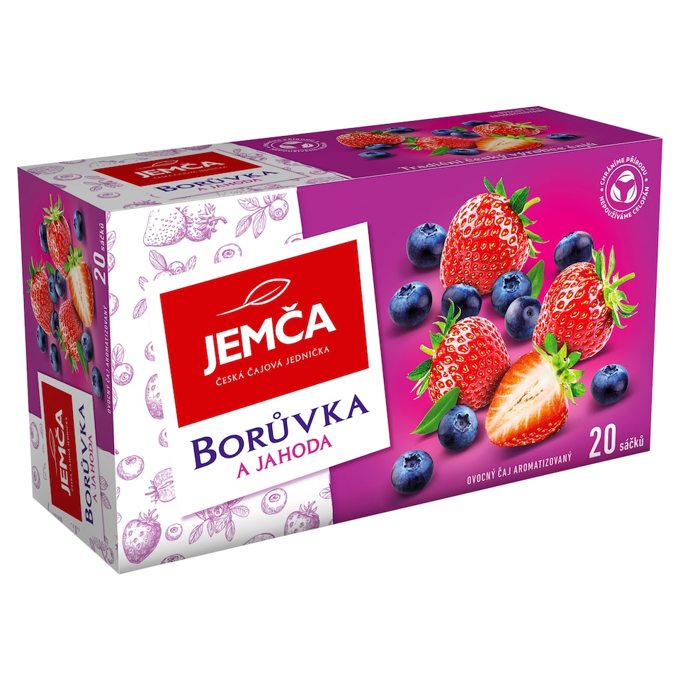 Jemča Borůvka a jahoda ovocný čaj aromatizovaný 20 x 2g (40g)