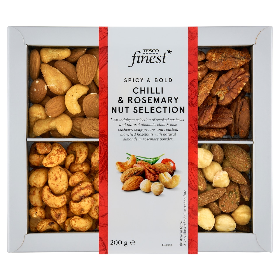 Tesco Finest Zmes pražených jadier orechov s príchuťou čili a rozmarínu 200 g