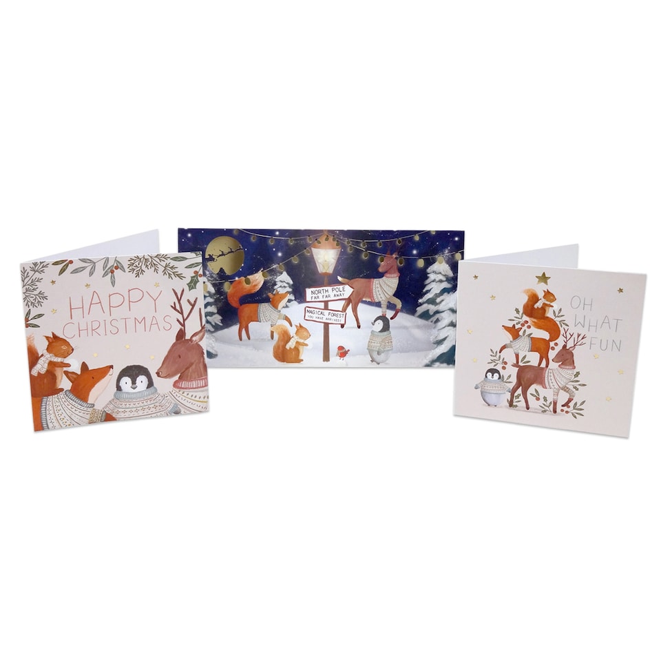 image 1 of Tesco Cosy Christmas Cards 20 Pack
