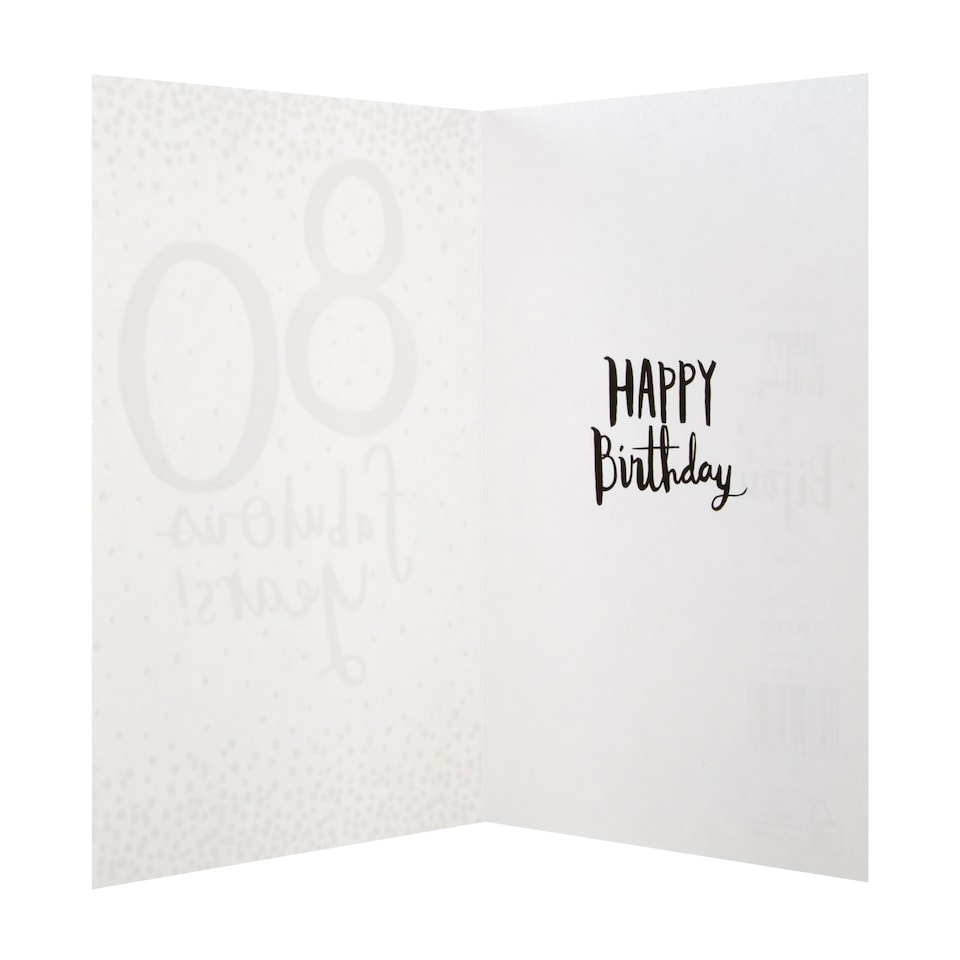 image 1 of Inkdrops Birthday Card 80 Fabulous Years!