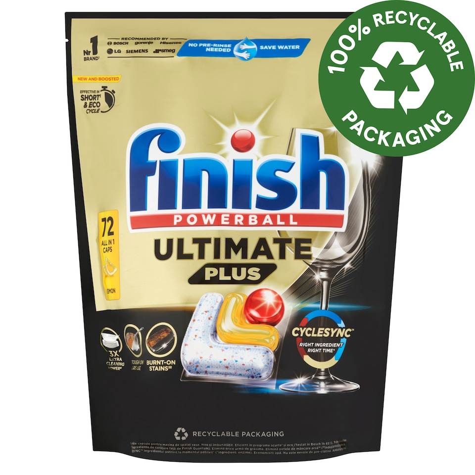 Finish Powerball Ultimate Plus All in 1 Citrom mosogatógép kapszula 72 db 878,4 g 1. kép