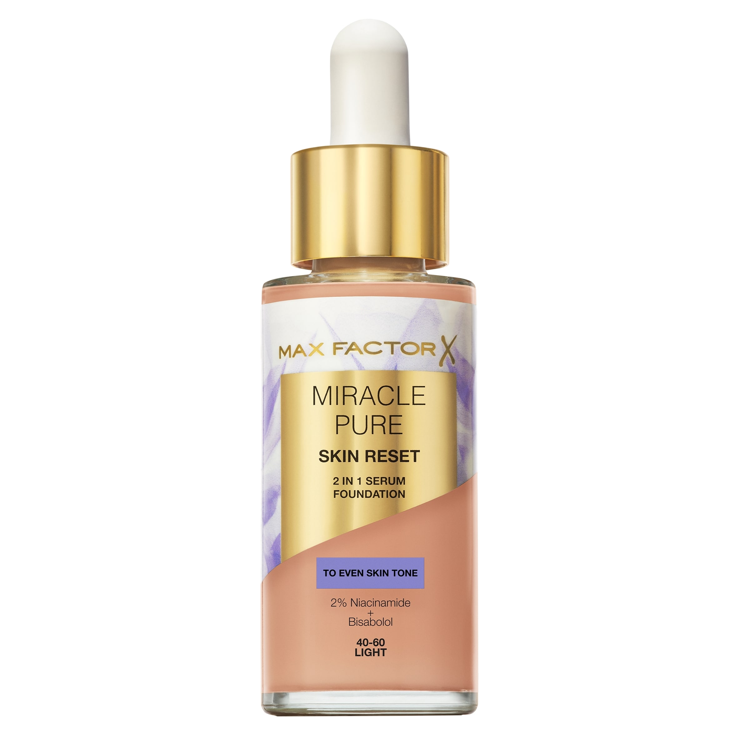 Max Factor Miracle Pure Serum Foundation 40 - 60 Light 30ml