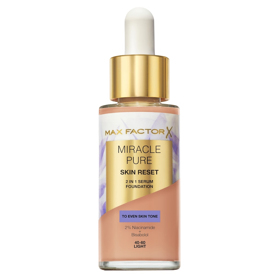 image 1 of Max Factor Miracle Pure Serum Foundation 40 - 60 Light 30ml