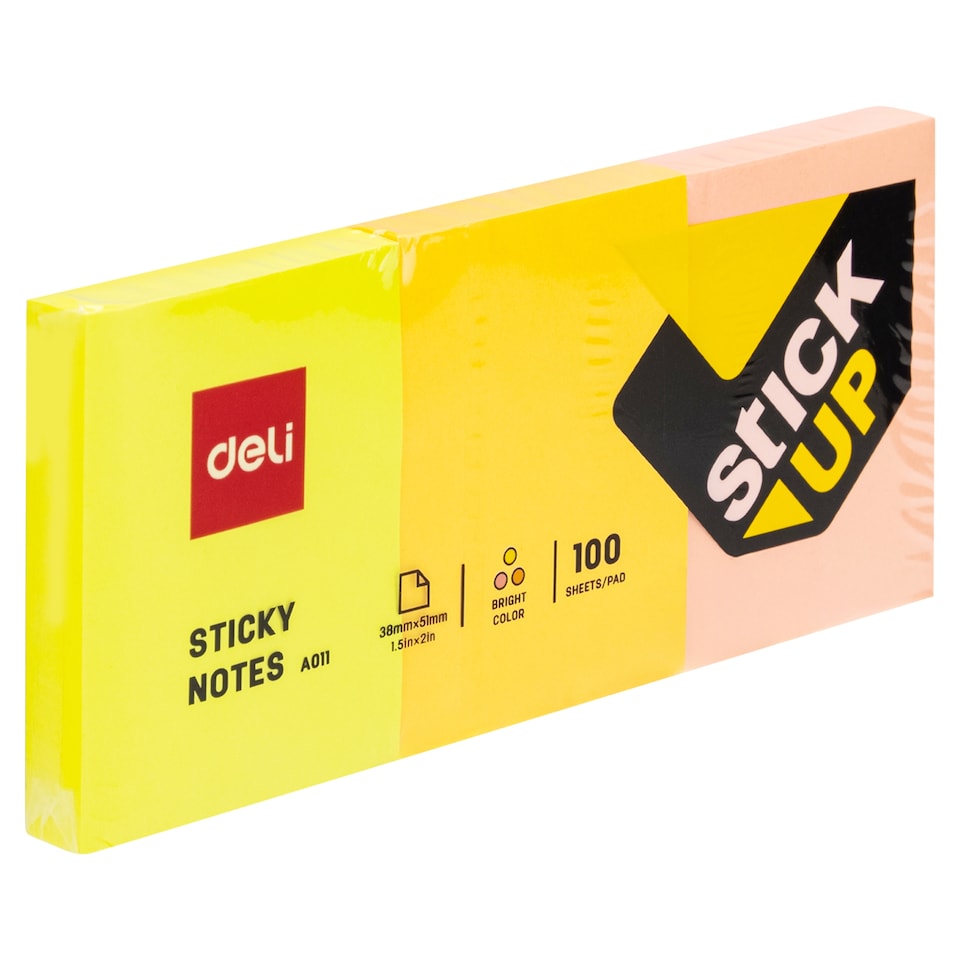 Deli Samolepicí bločky 38 x 51 mm 100 listů 3 ks