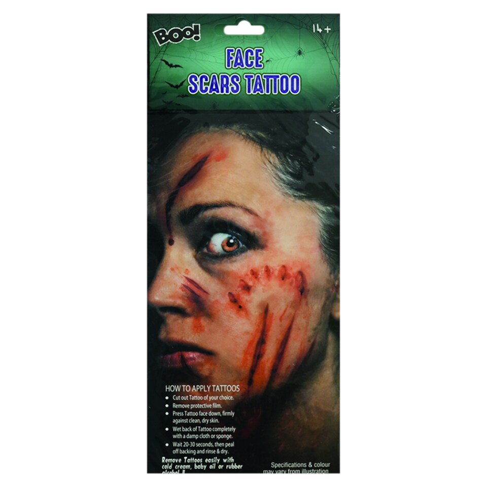 image 1 of Boo! Face Scars Tattoo
