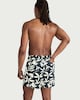 image 3 of F&F Textured Floral Print Swim Shorts in Black